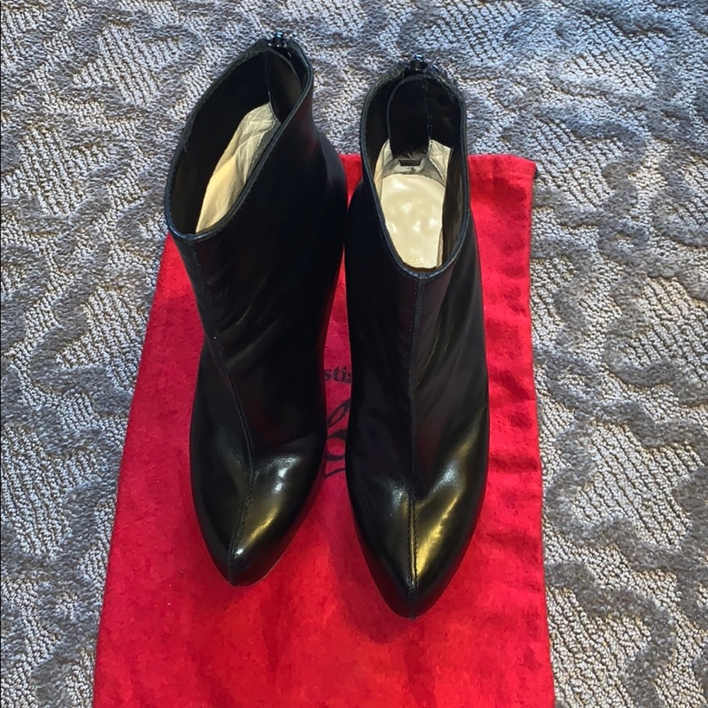 Christian Louboutin black leather booties